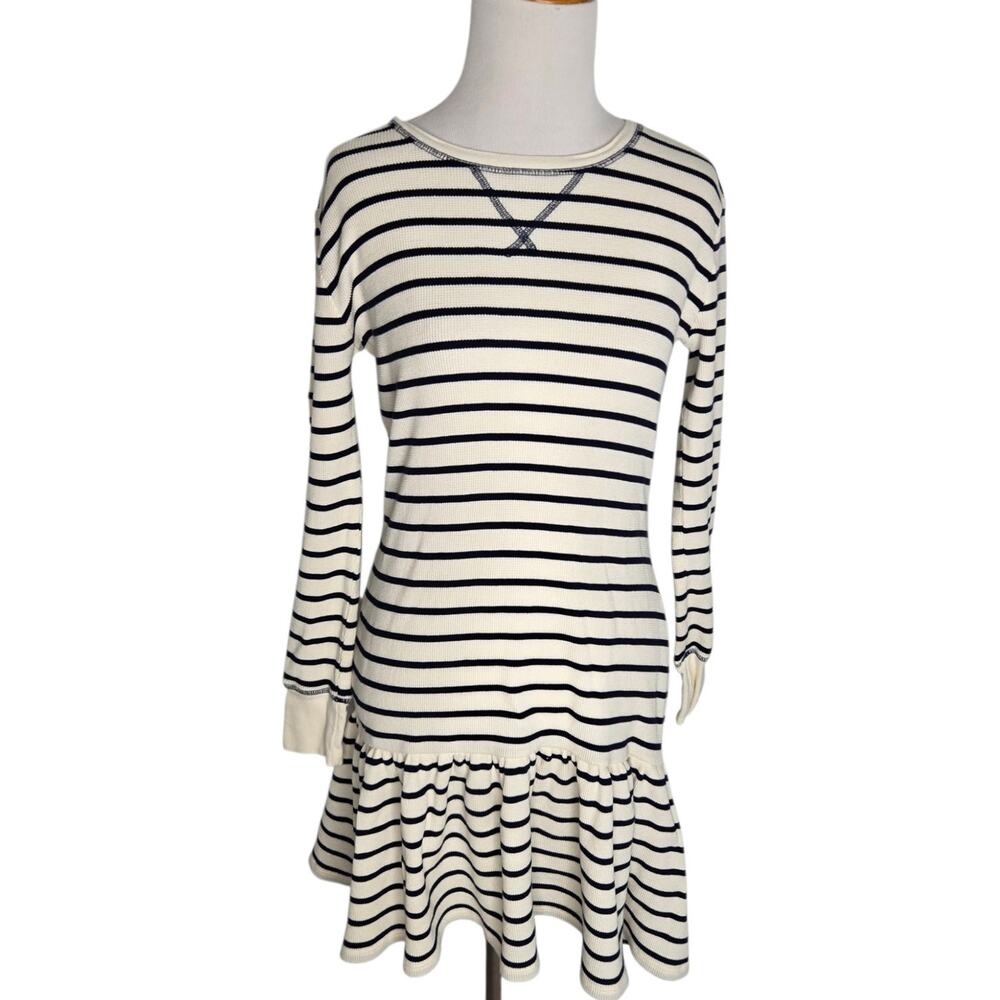 Lauren Ralph Lauren Women Drop Waist Dress Waffle Knit Preppy Fall Striped Small - Picture 2 of 13